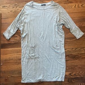 Grey and white striped dress